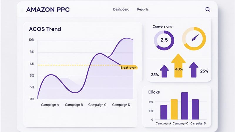 Amazon ACOS vs TACOS dashboard illustration